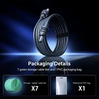 สายไฟสำรองสำหรับ Starlink Mini ความยาว 6.5 ฟุต/2 เมตร, สายไฟ DC กำลังไฟ 60 วัตต์, สายไฟ Starlink Mini พร้อมปลอกหุ้ม PVC, ขนาด 18AWG C 6
