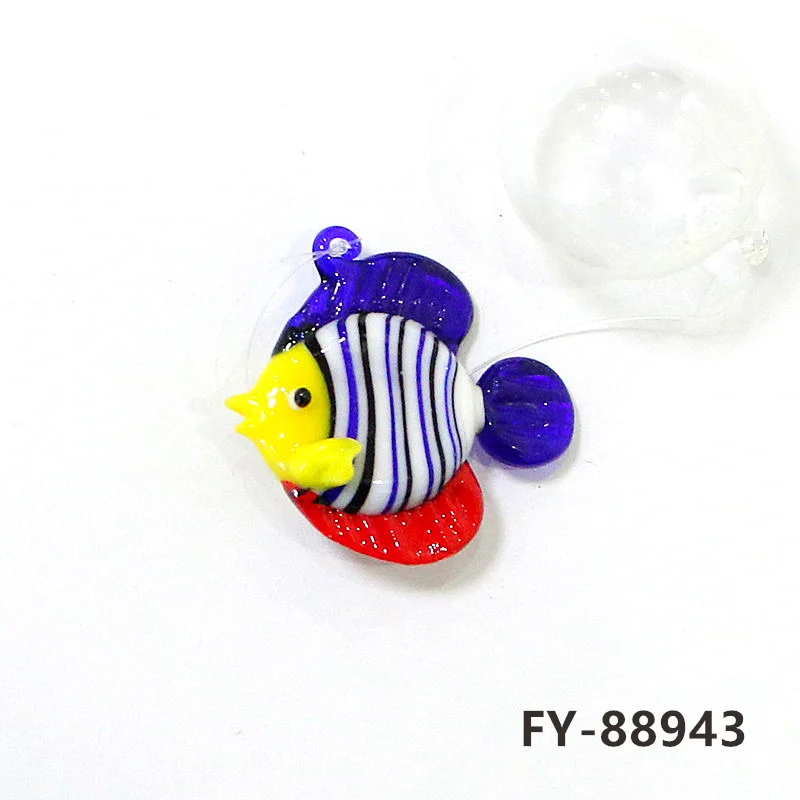 Floating Glass Bubble Ball With Tropical Fish Mini Figurine Pendant Cute Sea Animal Tiny Statue Ornament Aquarium Decor Supplies images - 6