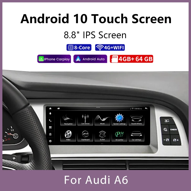 

8.8 '' 4G Lte Android 11 Car Radio Video For Audi A6 A6L C6 2005 - 2012 Car Multimedia GPS Navigation Android Auto Carplay