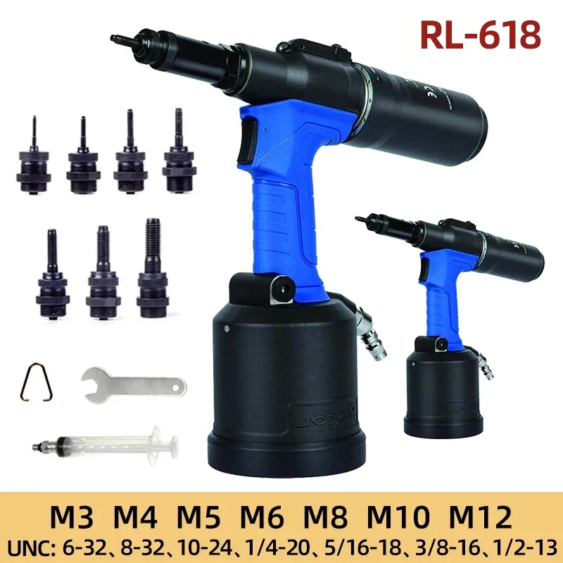 경량 공압 리베터 자동 리벳 너트 건 M3M12 유압 산업용 퀵 리베팅 도구 업그레이드 RL-6312/RL-618