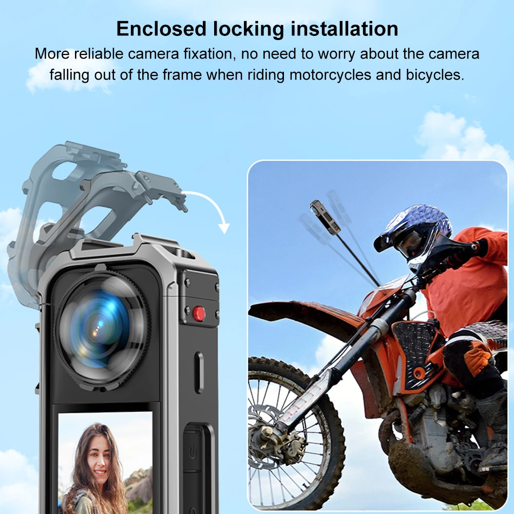 Aluminum Alloy/PC Protective Frame Case for Insta360 X5 Action Camera Magnetic Quick Release Expansion Bracket for Insta 360 X5