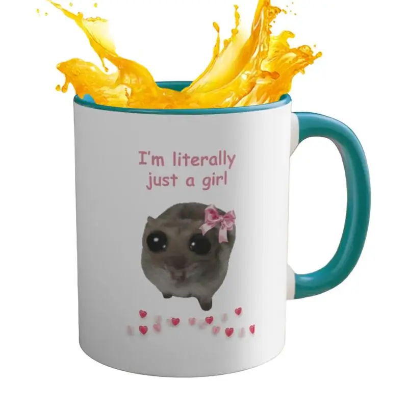 

Hamster Mug Funny Bow Tie Hamster Cup 300ml Unique Ceramic Coffee Mugs With Sad Hamster Hilarious Desk Accessory