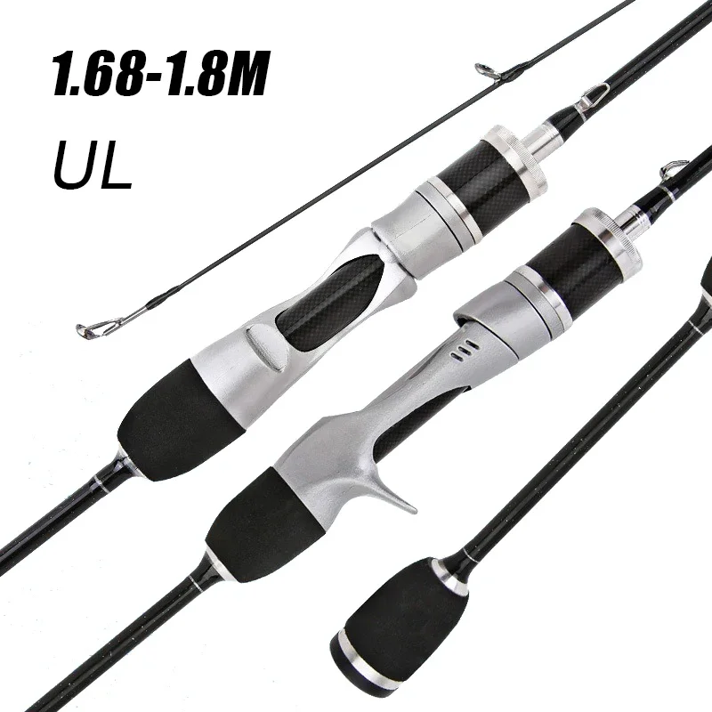Ultra-Light Fishing Rods 1.68/1.8m Carbon Fiber Spinning/casting Lure Pole Bait WT 1-8g