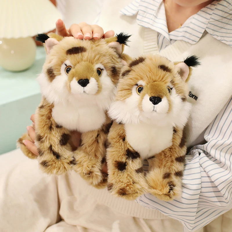 25CM Anime Yellow Leopard Plush Toy Ultra-Soft Simulated Animal Cute Wildlife Doll Lifelike Collectible Kids Gift