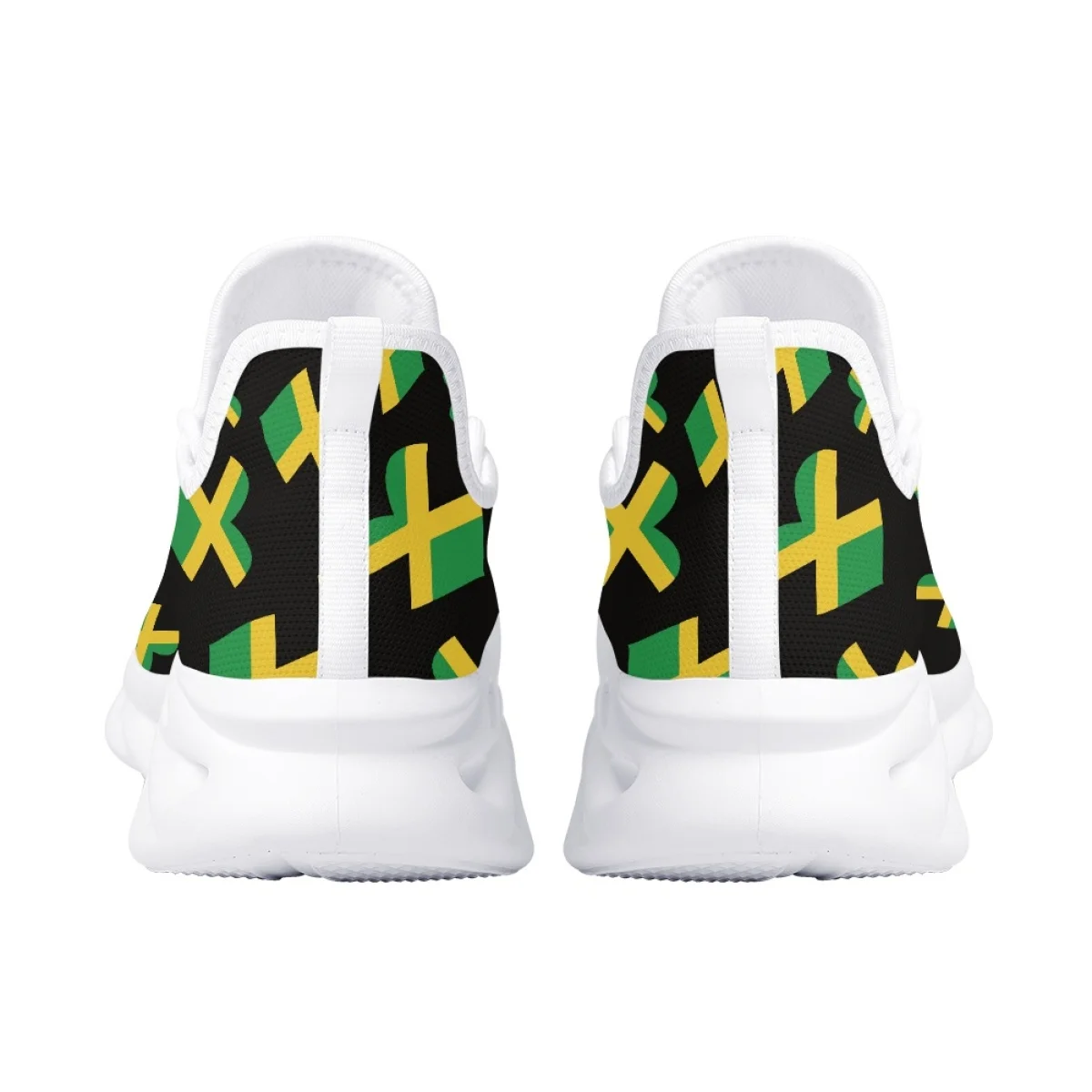 Belidome Jamaican Flag Design Shoes Womens Athletic Running Mesh Breathable Casual Sneakers Lace Up Walking Footwear Zapatos