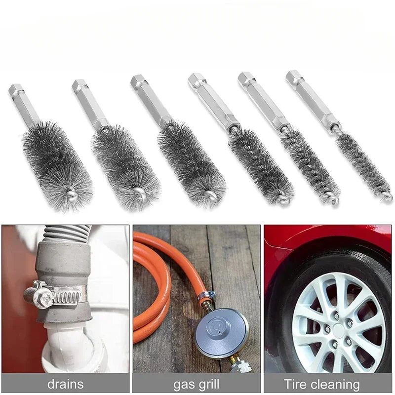 New 8-19mm Wire Tube Machinery Cleaning Brush Rust Cleaner Washing Polishing  For Automotive Manufacturing Processing Industry 2