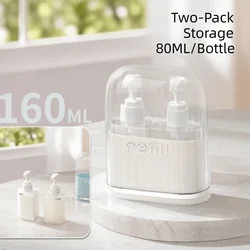 Compact Leak - Proof Toiletry Travel Bottles Set - Reusable Cosmetic Dispensers (White 2 in 1)