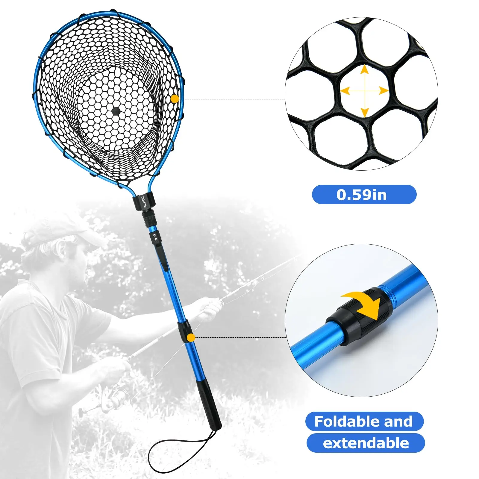 Flying Fishing Net Landing Net for Kayak