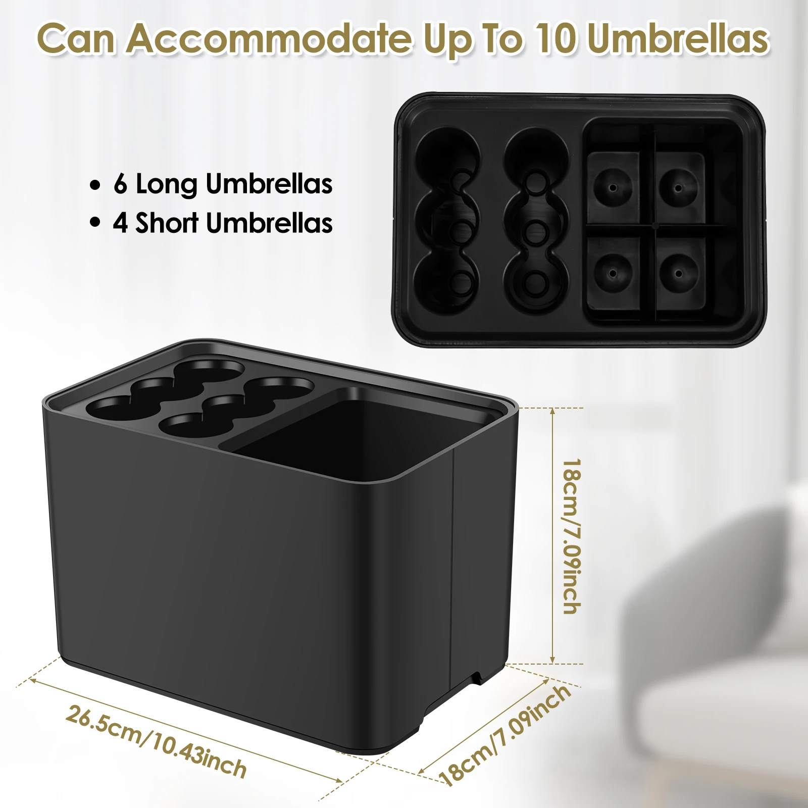Umbrella Organizer Rack Umbrella Stand with Removable Drip Tray Anti-Slip Base Space Saving Household Storage Holder
