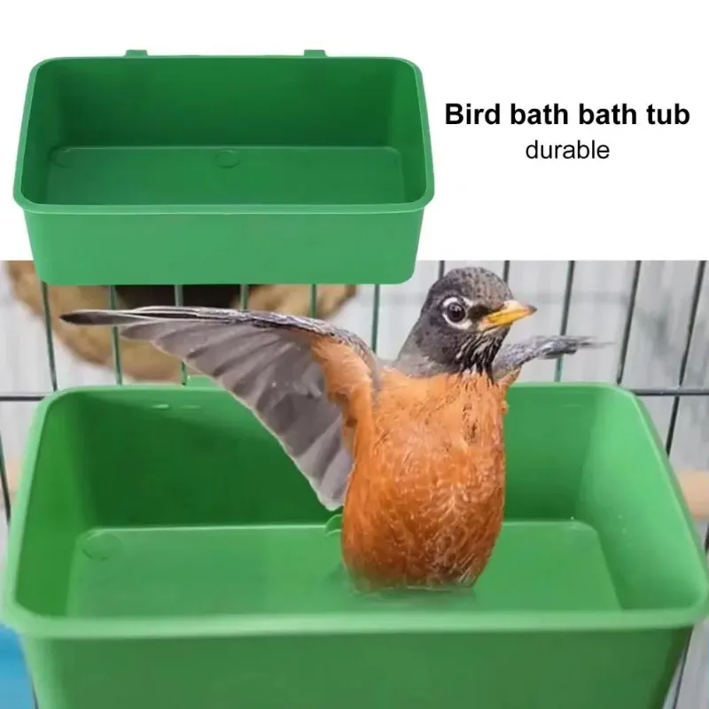 Cage Feeder Bird Food Box Hanging Feeding Box Parrot Bath Tub Essential Accessories for Bird Cage Hygiene Food
