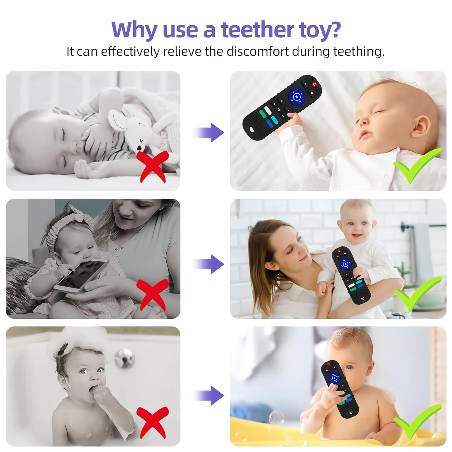 Baby teething toys food grade silicone teether suitable for babies over 6 months TV remote control shape toddler chew toys silicone teething toys,teething toys