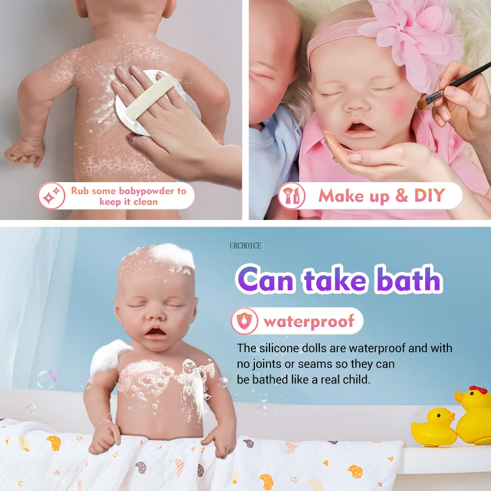 Full Body Washable Silicone Reborn Baby Doll 18inch 2.6kg Realistic Girl Boy Dolls Soft Painted Lifelike  Children Toys