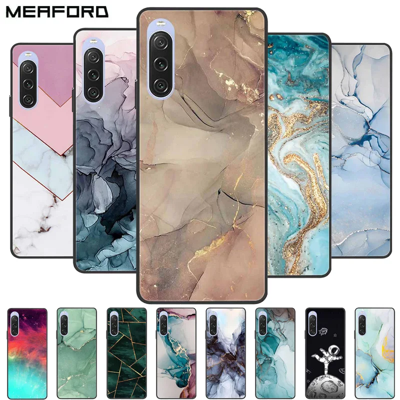 Custodia Per Sony Xperia 10 V / 1 V Cover New Fashion Marble Silicon Soft Tpu Cover Posteriore Per Sony Xperia 10 V 1 V Custodie Per Telefoni Capa