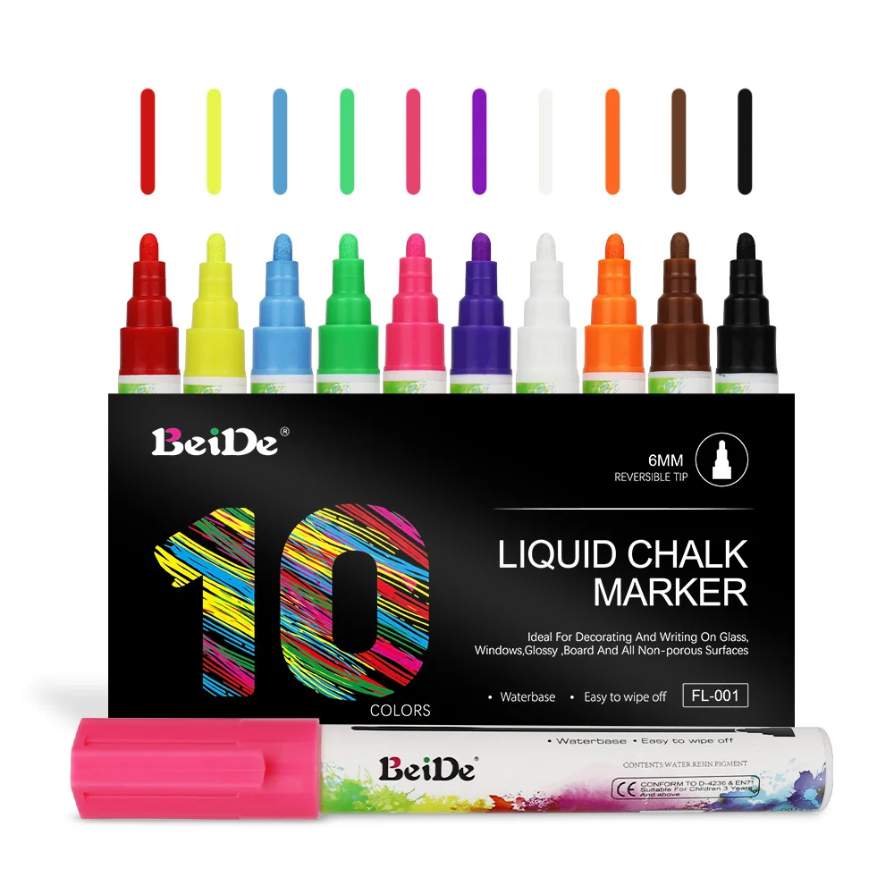 WindowMarkersforCarGlassWashable6mmReversibleTipsDryWetErase