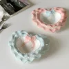 Cute Ceramic Dinner Plate Love Bow Jewelry Display Tray Wavy Edge Breakfast Plate Home Decor Photography Props 1