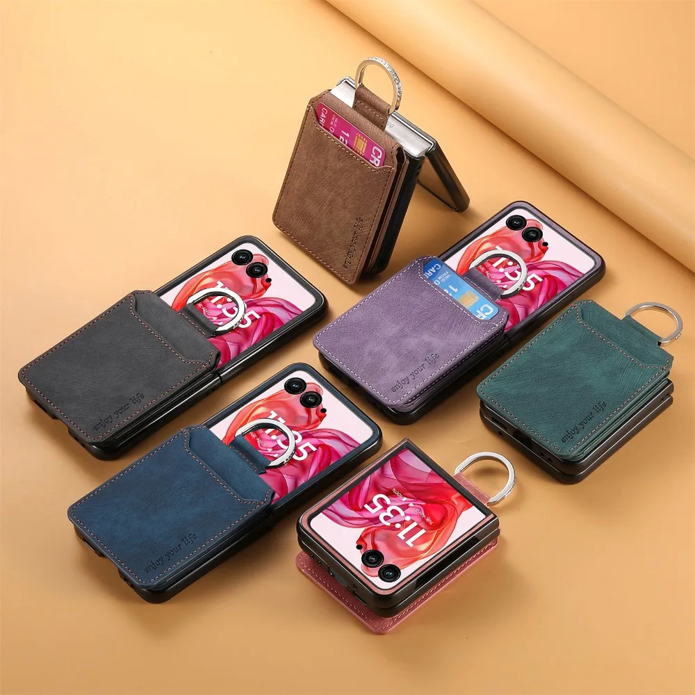 Luxury Leather Card Holder Case for Razr Ultra 5G Folding Smartphone