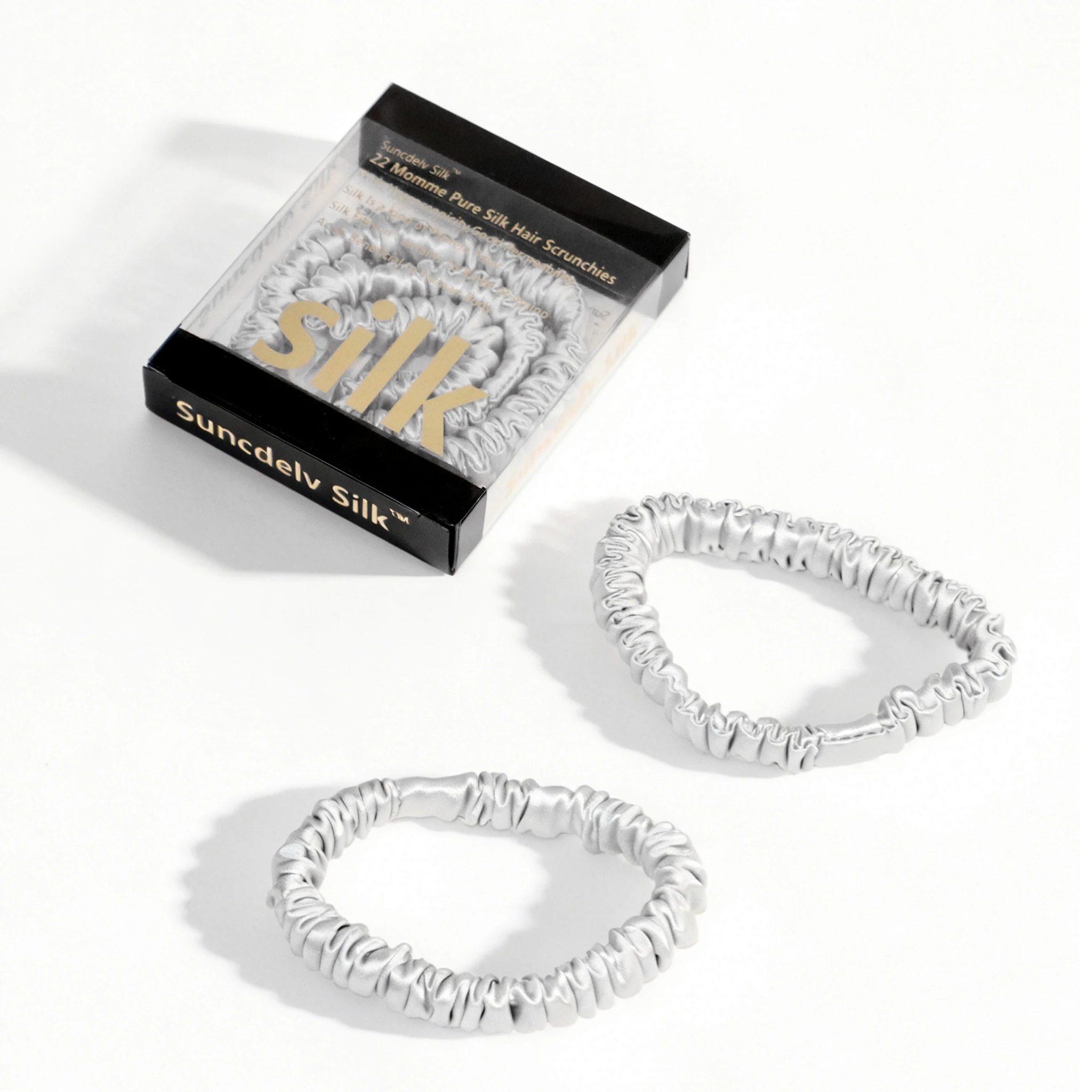 Luxurious Mulberry Silk Skinny Scrunchies Set – Anti-Crease, Gentle & Durable Hair Accessory
