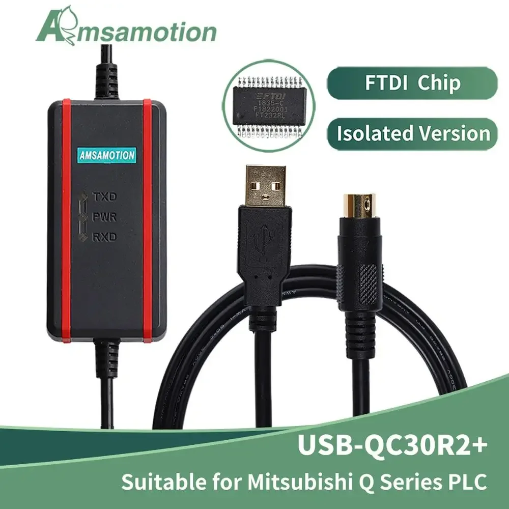 

High Speed FTDI Chip USB-QC30R2+ Download Line Suitable Mitsubishi Q Series PLC Programming Cable