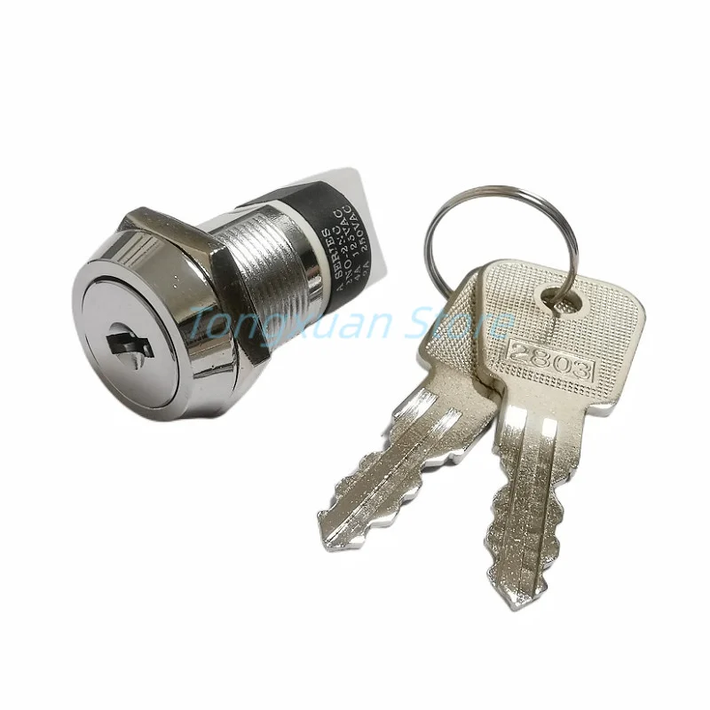 

1pc 19mm Metal 4Pin ON-OFF 2 Positions DPST A Series Electronic Power Lock Key Switch 2NO 2NC 4A 125VAC 2A 250VAC