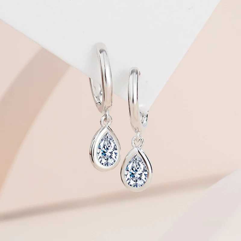18K White Gold High Quality Moissanite Earrings D Color VVS1 Sterling Silver Water Drop Pendant Diamond Earrings Wedding Gift