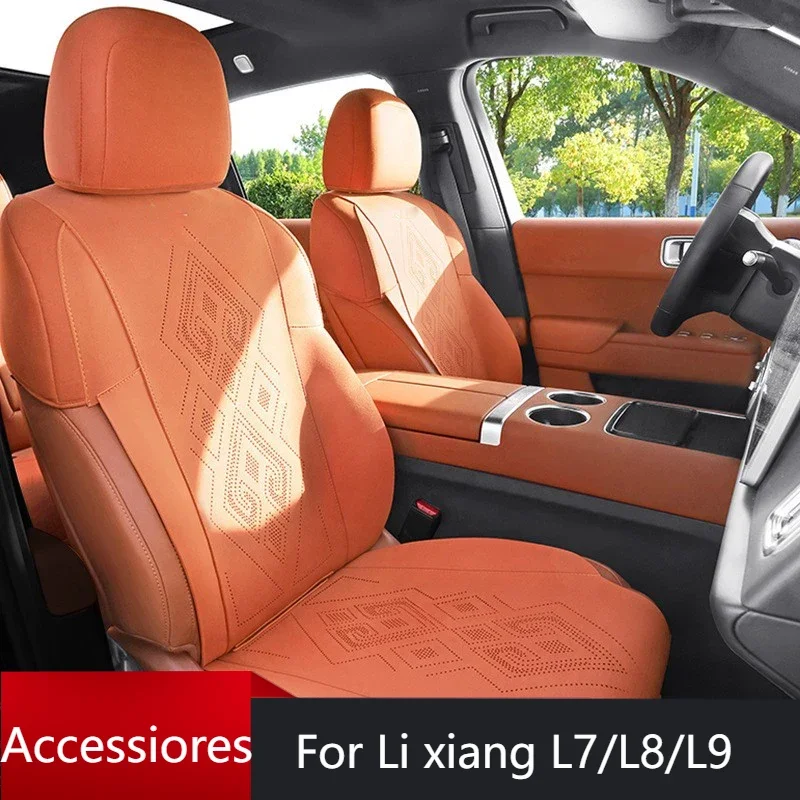 

For LiXiang L7 L8 L9 2 Custom Car Seat Covers 2022 2023 2024 Suede leather Car Seat Protective Cover Accessories