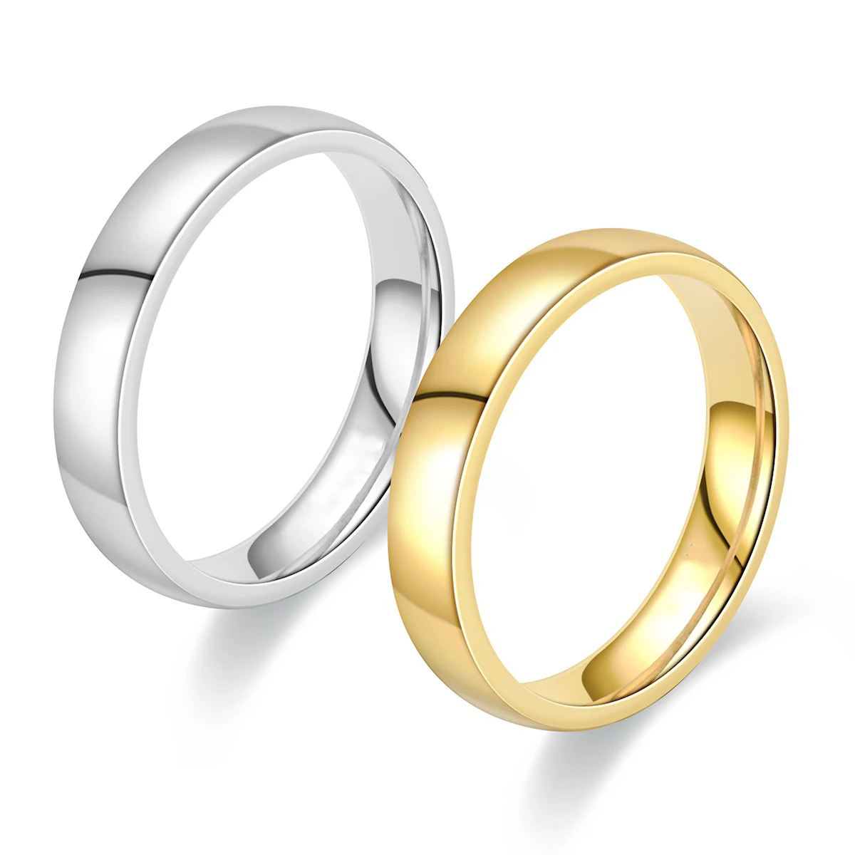 Anillo de acero inoxidable chapado en oro de 18K para Mujer