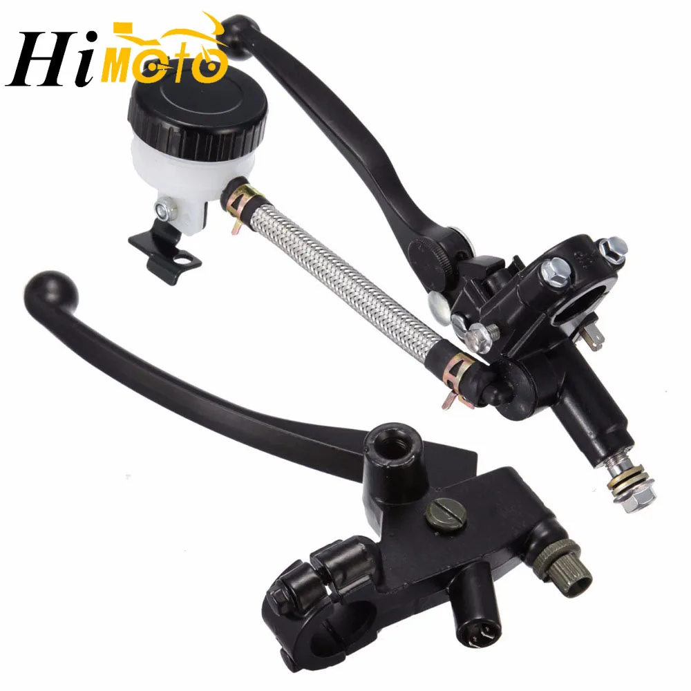 

Motorcycle Hydraulic Brake Lever Master Cylinder Clutch Levers Pumping Brake Oil Storage Kit Fuel Tank Set 7/8" 22mm Universal