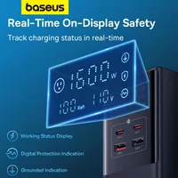 Baseus 35W Fast Charger Digital Power Strip 7-in-1 Charging Station 4000W Rated Power Digital Display For iPhone 15 14 Pro Max 3