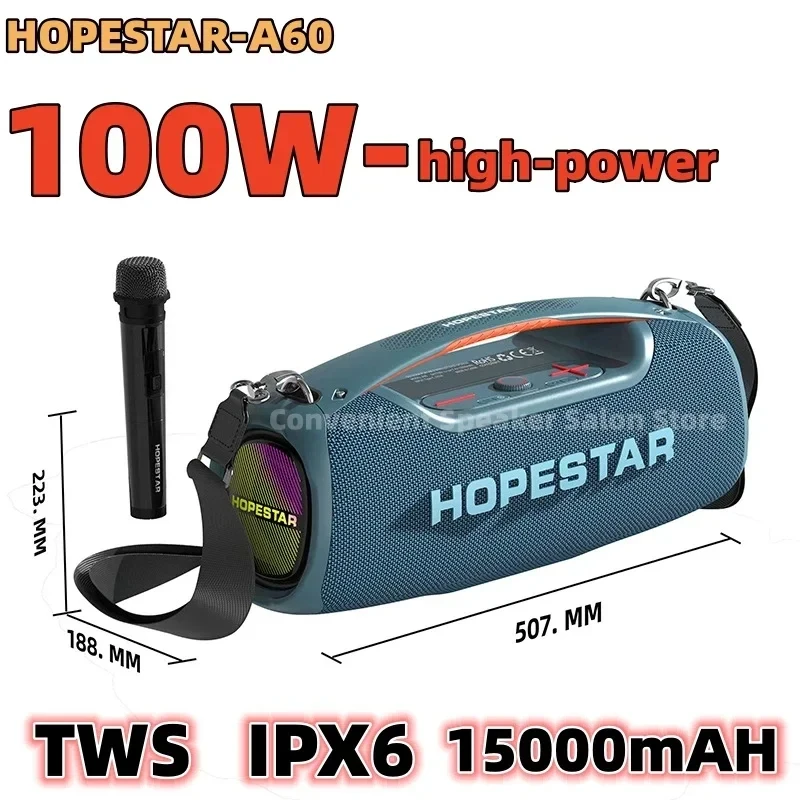 

Большой звуковой сигнал HOPESTAR, 100 Вт, сабвуфер, динамик Bluetooth 5,1, колонки с басами, высококачественный Громкий портативный бумбокс для фотографий A60
