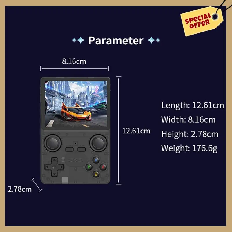 X35S Handheld Video Game Console Hall Joystick Open Source 16G+128G Retro Game Controller For PSP/GBA/N64/MD Emulator C