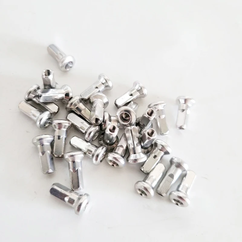 50pcs Brass Nipples 13G 14G Silver Black 12mm 16mm Bicycle Spoke Nipples For MTB Road Bikes