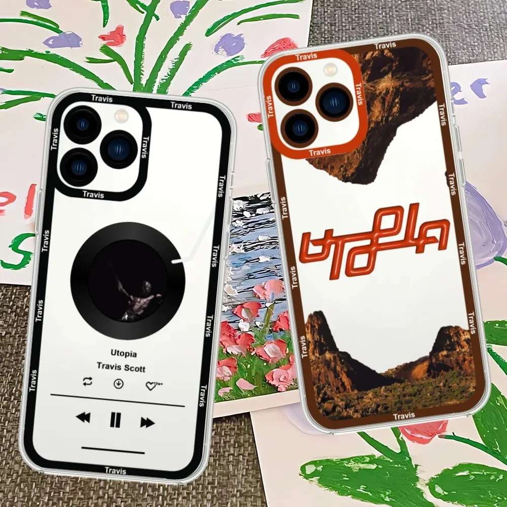 Custodia Per Telefono Utopia Travis Scott Per Iphone 13 14 Mini 11 12 Pro Max Custodia Trasparente