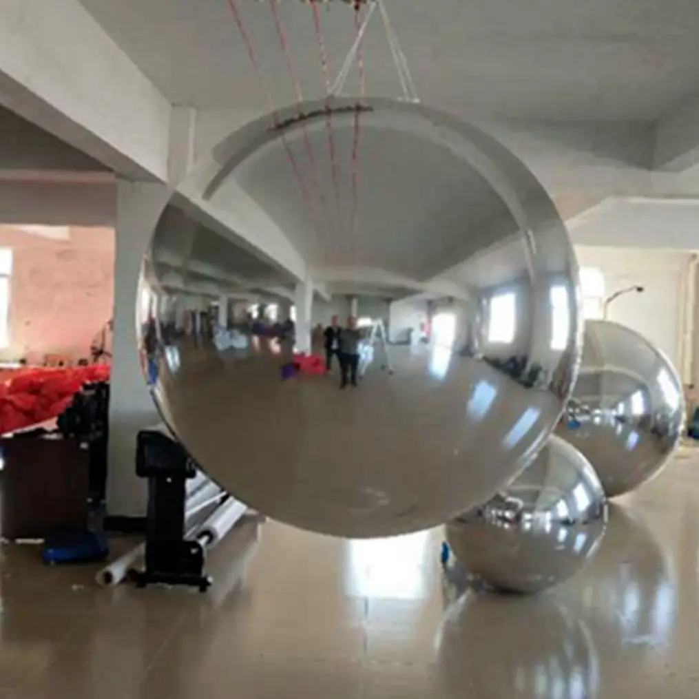 Hot Sales Silver PVC Inflatable Reflective Gazing Ball /Inflatable Christmas Mirror Sphere/Inflatable Mirror Balls Customization 5