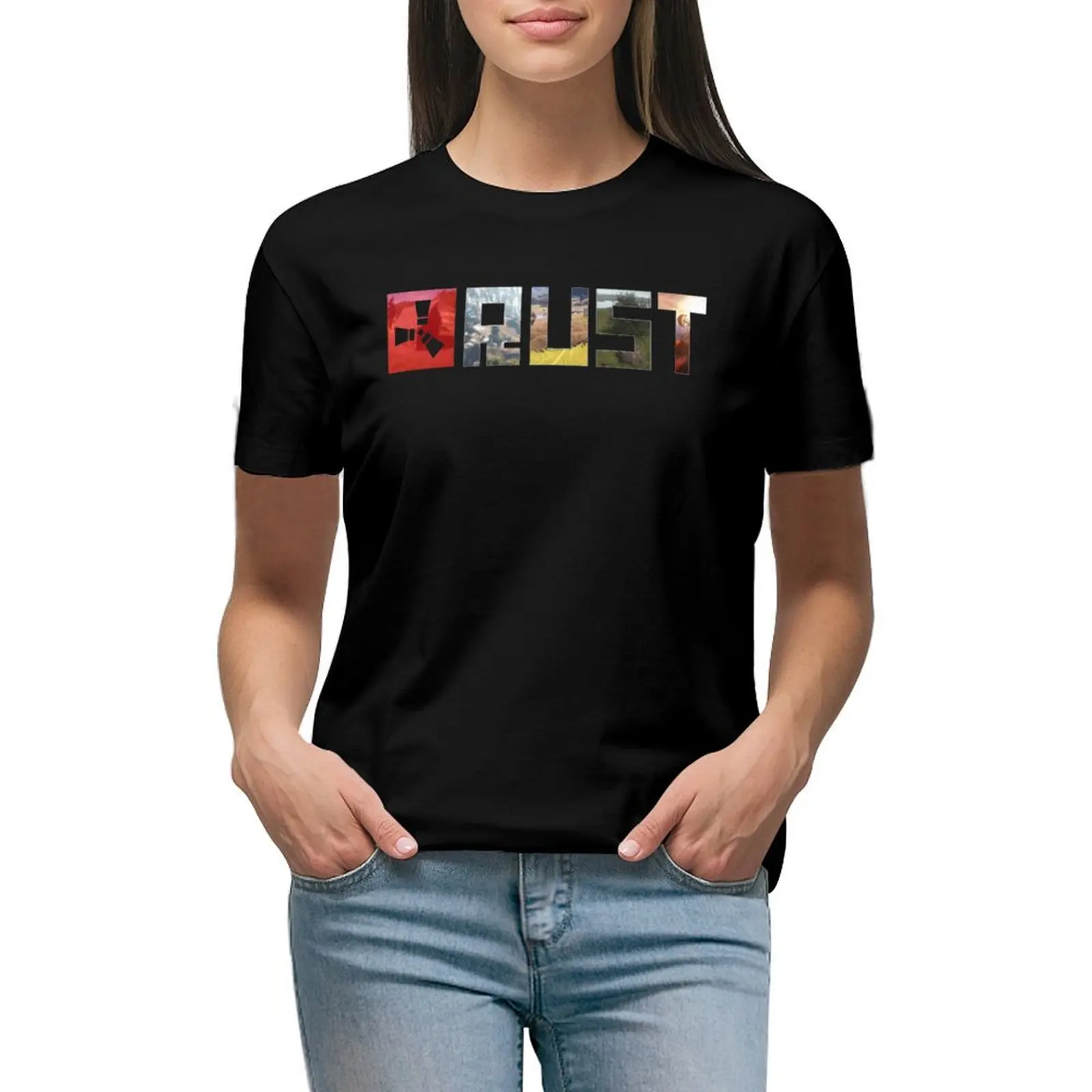 

Rust Game Logo T-Shirt Aesthetic clothing customs design your own oversized t-shirts for Women loose fit