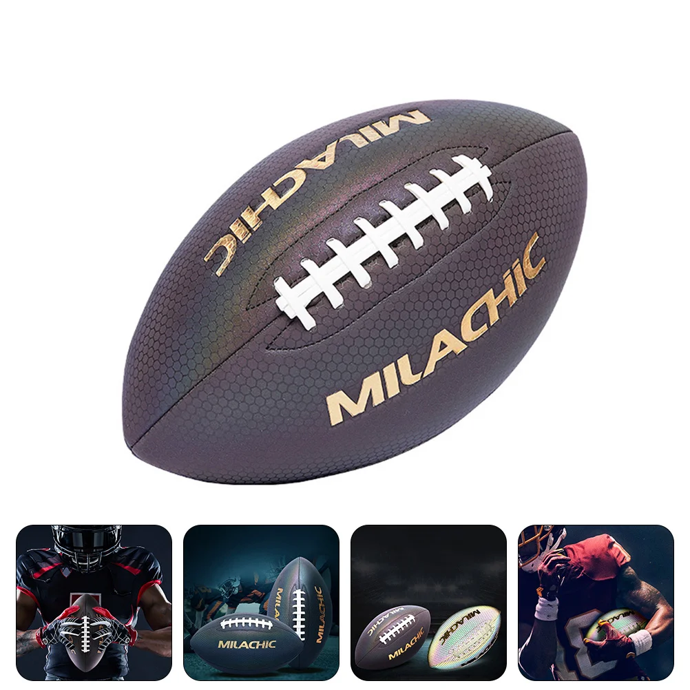 Size 6 American Football Rugby Ball Footbll Competition Training Practice Rugby Ball Team Sports Reflective Rugby Football