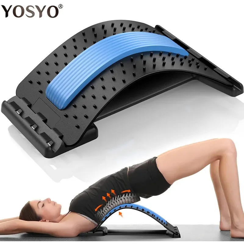 Back Stretcher Magnetotherapy Multi-Level Adjustable Massager Waist Neck Fitness Lumbar Cervical Spine Support Pain Relief 1 pc wrist support brace heating wrist stabilizer adjustable wrist bandages protector left and right hand wrist wraps for fitness office pain relief