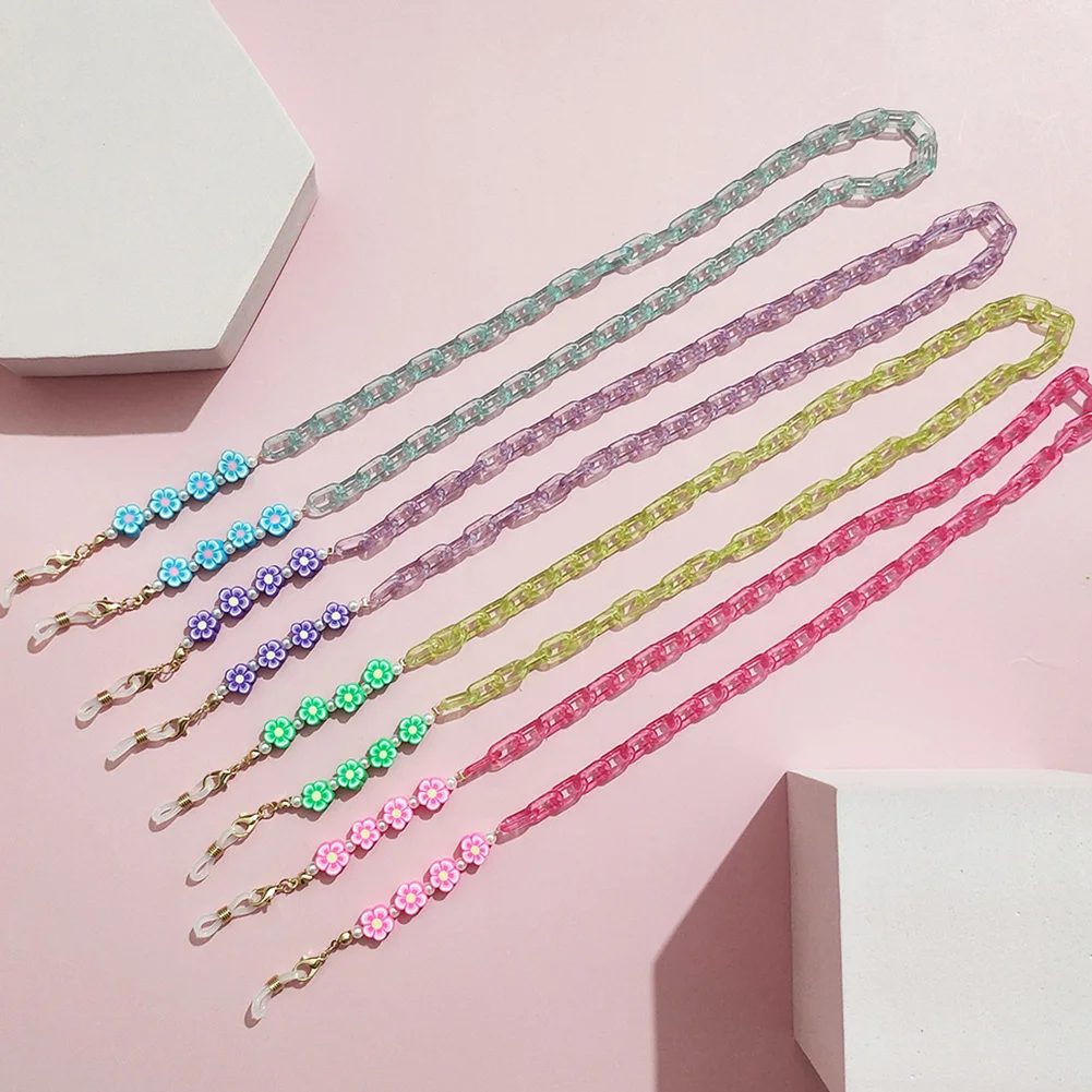 

2022 New Fashion Flower Charm Sunglasses Mask Chain Bohemian Non-slip Flower Glasses Chain Necklace Jewelry for Women