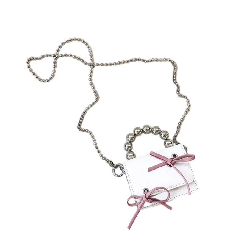 Mini Chain Bag with Bow Decoration Shoulder Crossbody Bags Handbag for Women