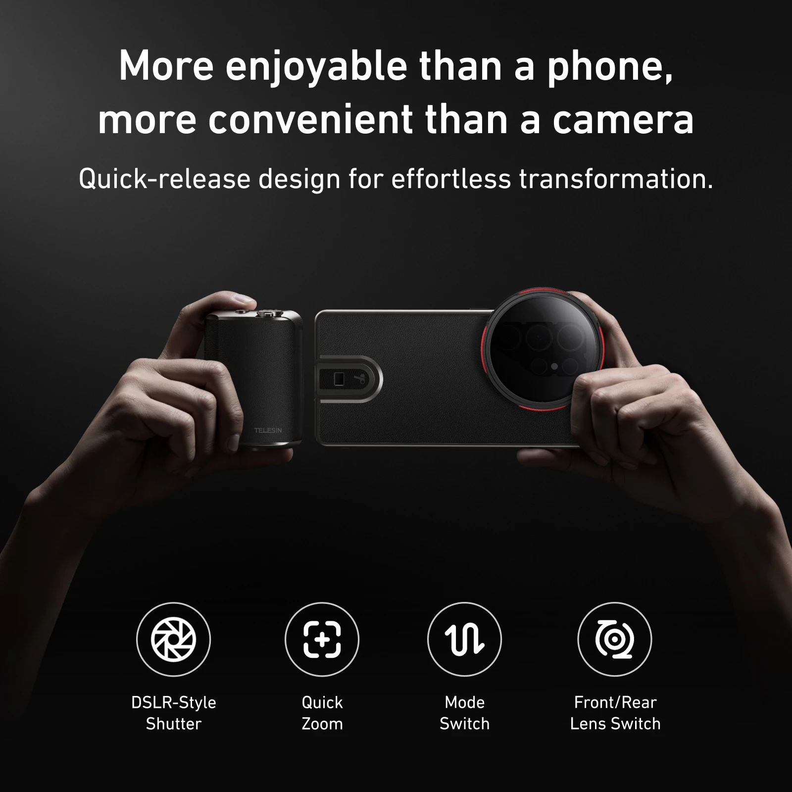 TELESINマスターシューティングセット スマホカメラハンドグリップ TELESINマスターシューティングセット スマホカメラハンドグリップ