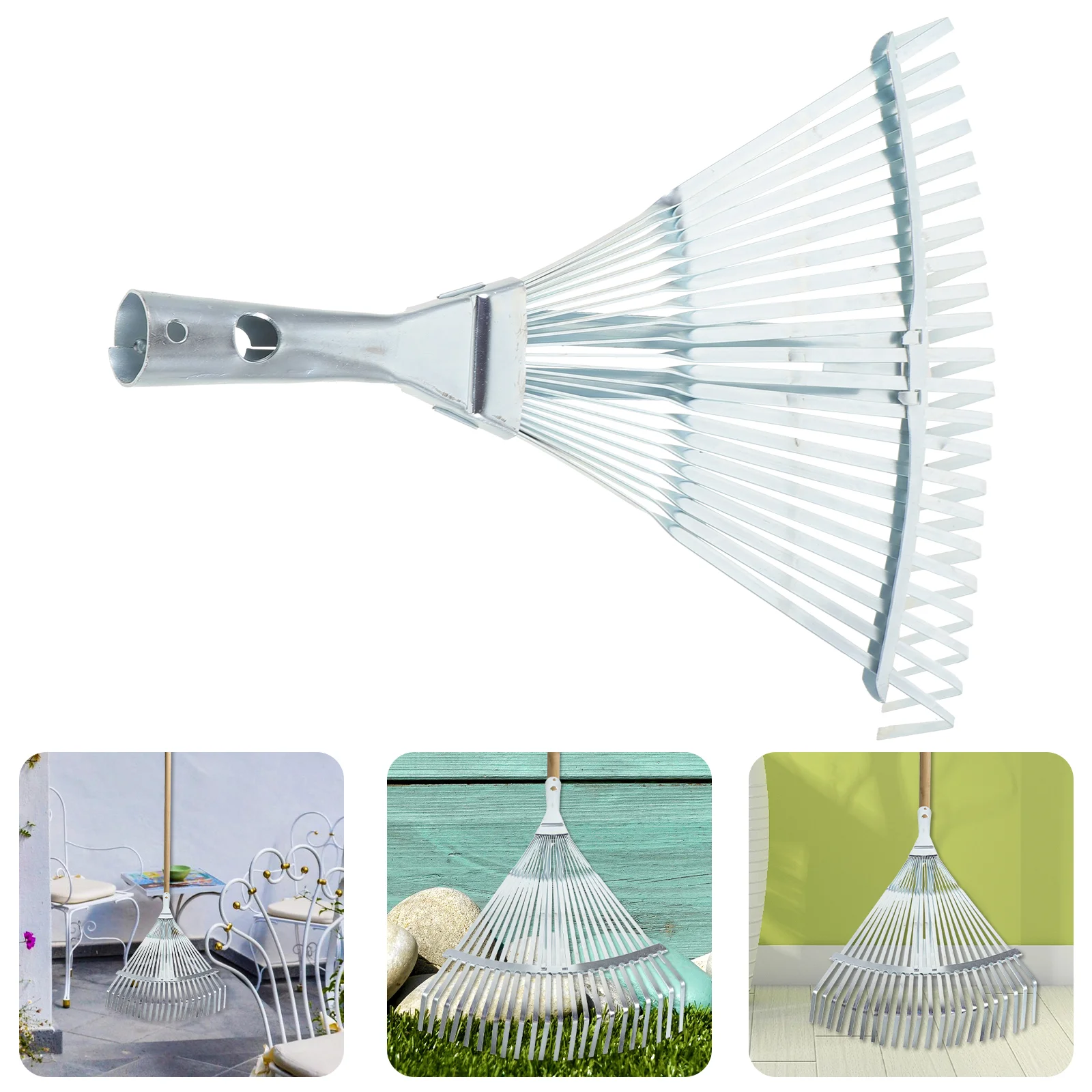 Gardening Leaf Rake Head Heavy Duty Metal Rake Head Lawn Leaves Heads Shrub Grass Loose Soil Tool Replacement Farming Rake