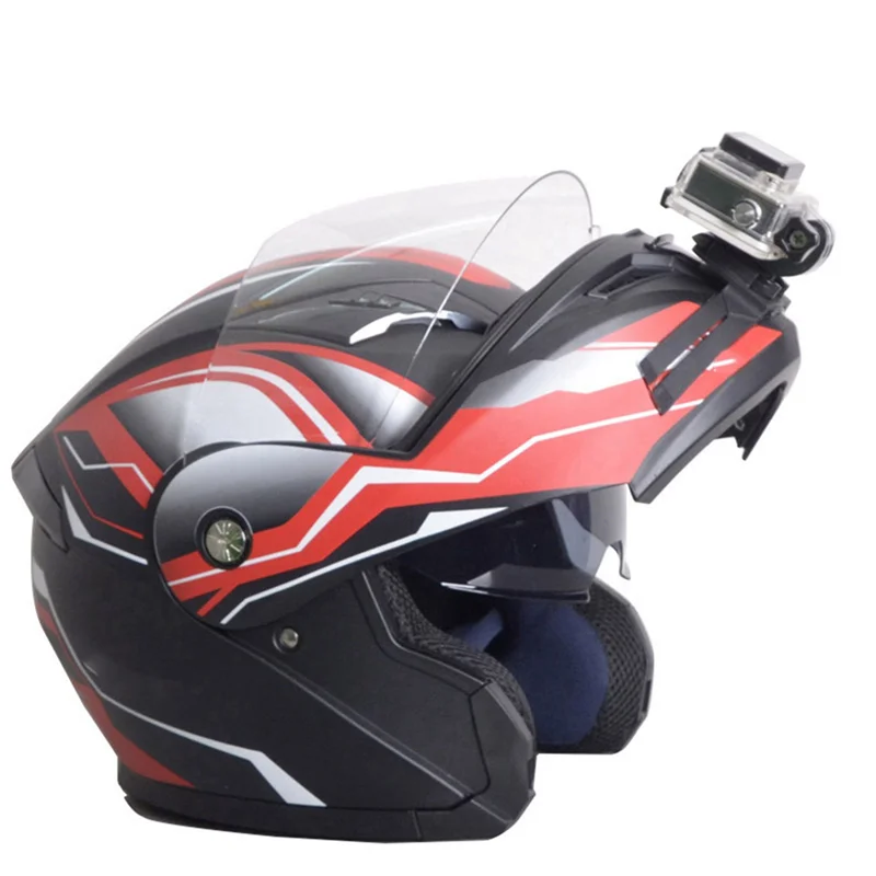 【세련된 디자인】 Gopro Hero 10 9 8 7 액션 카메라 액세서리용 오토바이 헬멧 턱 스탠드 마운트 홀더 3개
