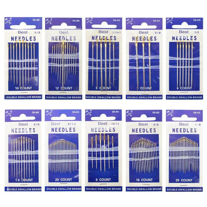 Multi-size Sewing Needle Stainless Steel Golden Embroidery Fabric Cross Stitch Needles Kit Tools Sewing Handmade Needles embroidery needles