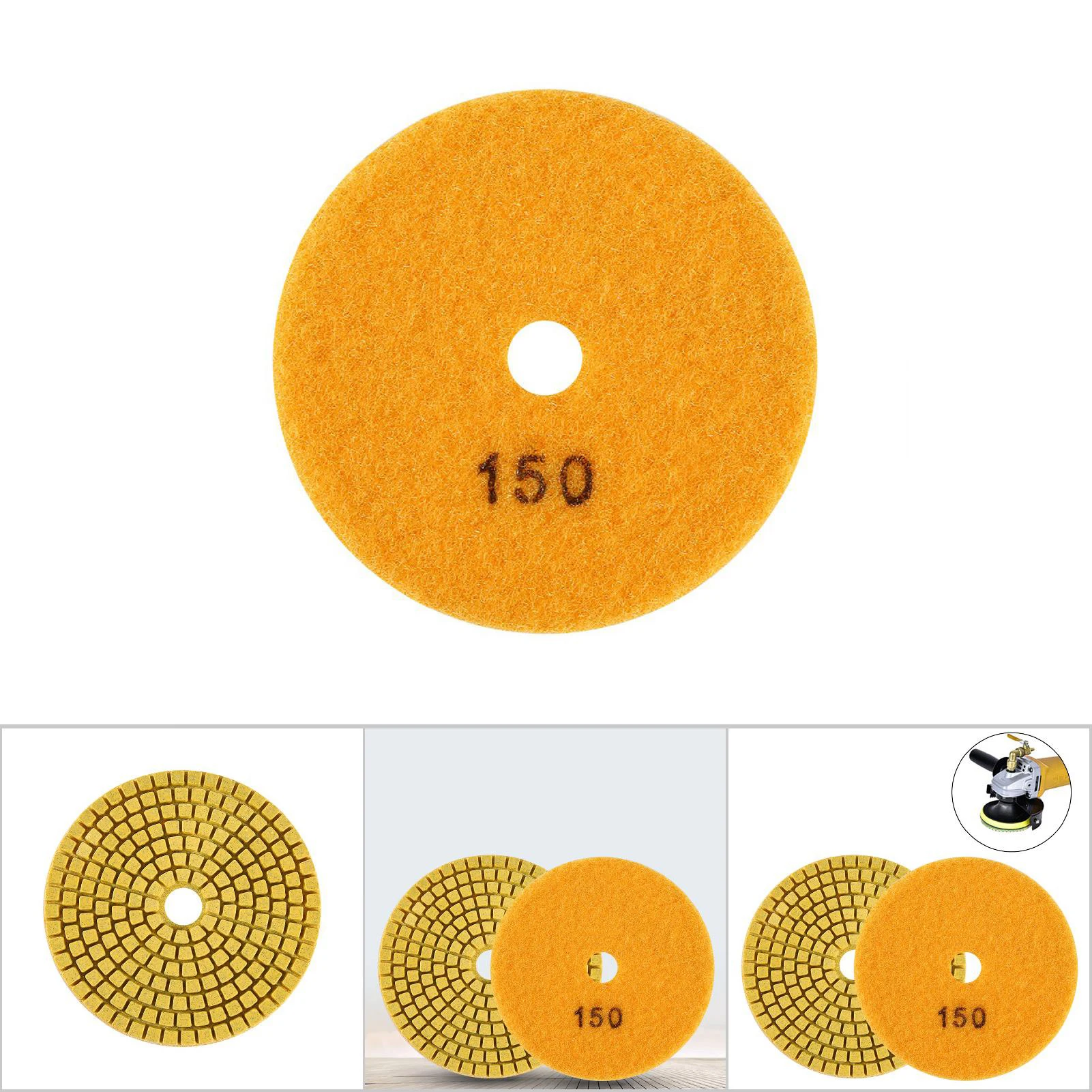 100mm 4" Wet Diamond Grinding Disc Polishing Pad For Granite Stone(Granularity 1500)