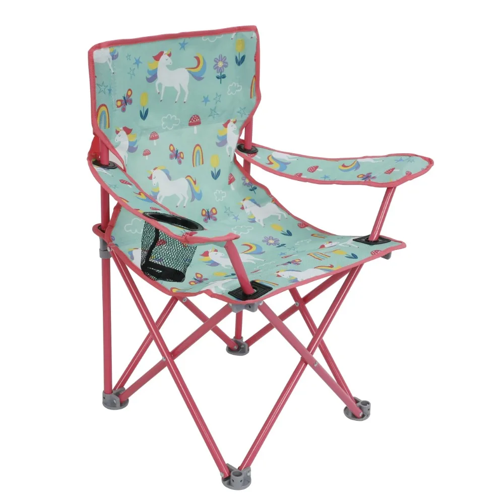 

Kids Folding Camp Chair with Safety Lock (125lb Capacity) Unicorn Print