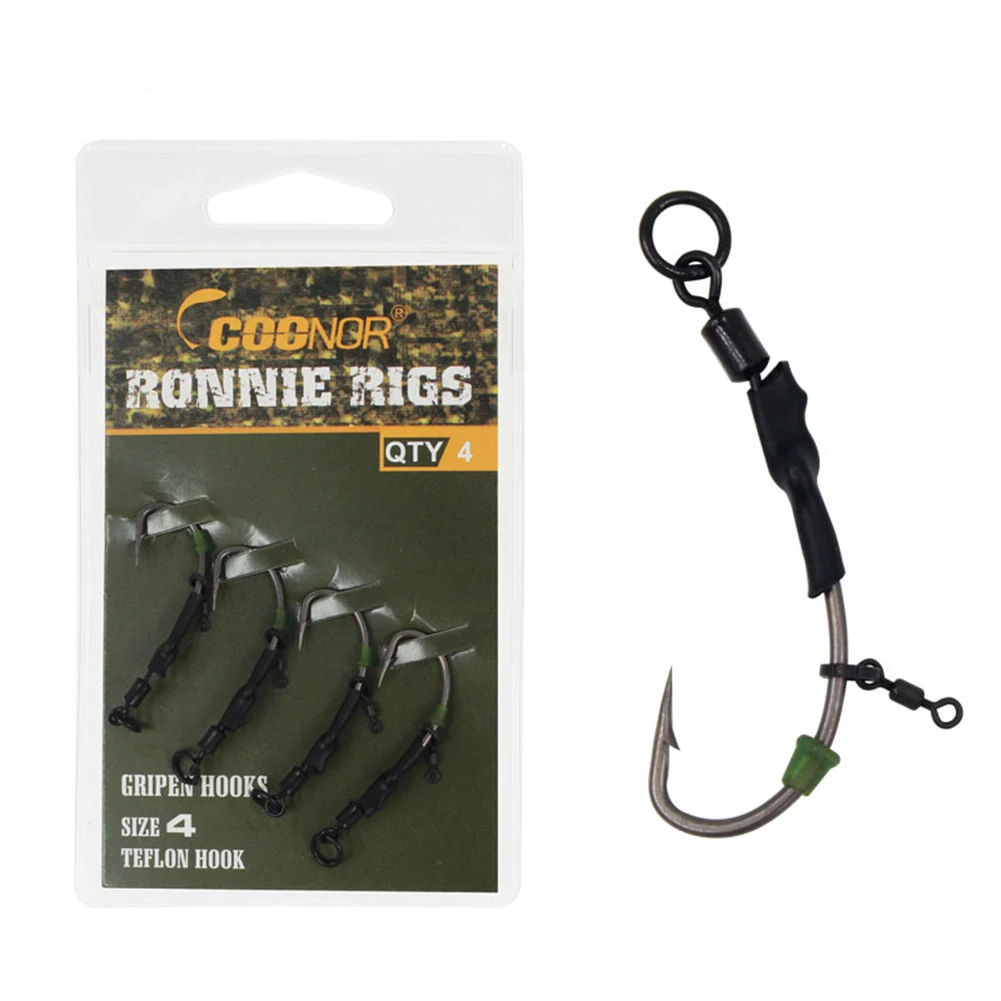 Ronica Fishing Group Sub-Line Fish Hook European Carp Fishing Float Bait Type 4X Rondi Rig Fish Tackle Pesca Iscas Tools