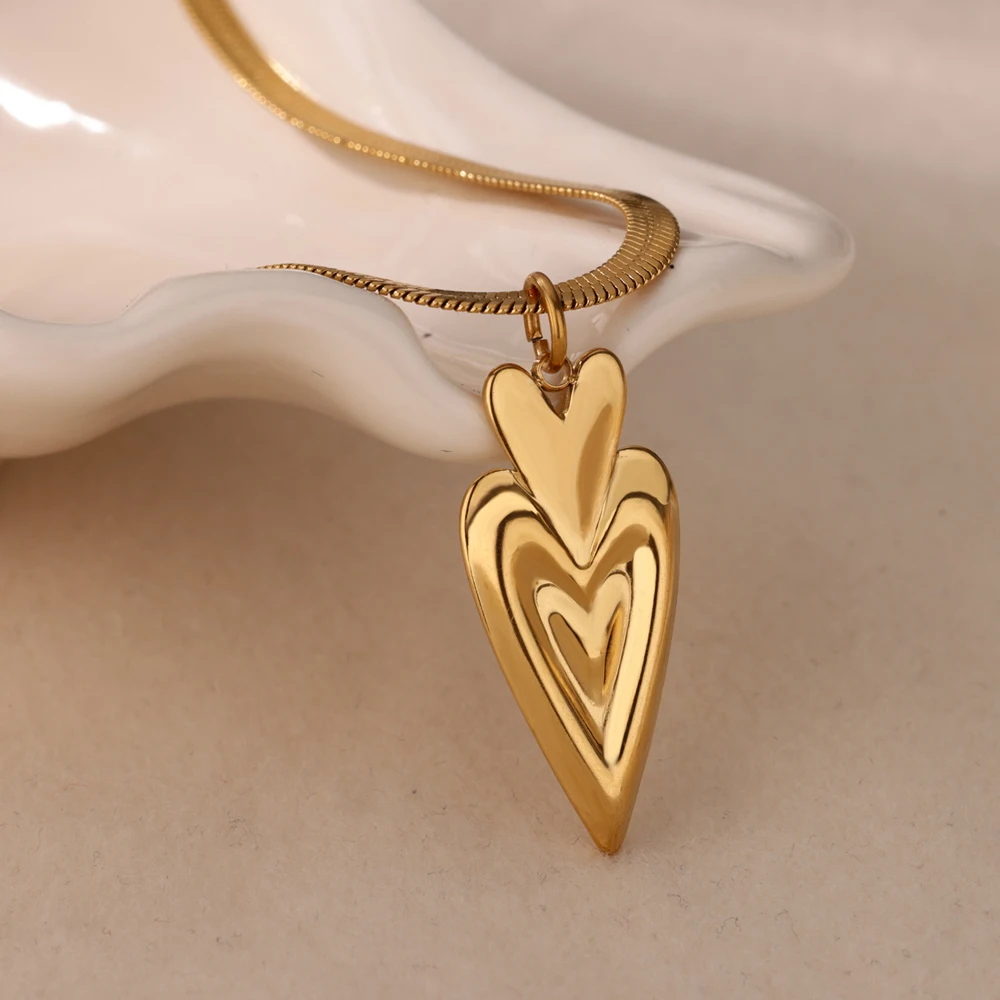 Geometric Necklaces For Women Gold Stainless Steel Necklace