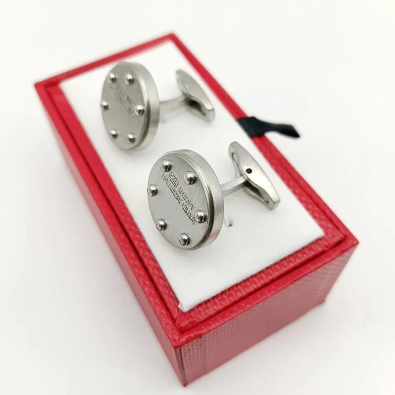 Luxury Quality CT Round 316 Stainless Steel 1:1  Cuff Links 4 Colors Business Suit Shirts CuffLinks Classic Buttons Box Set
