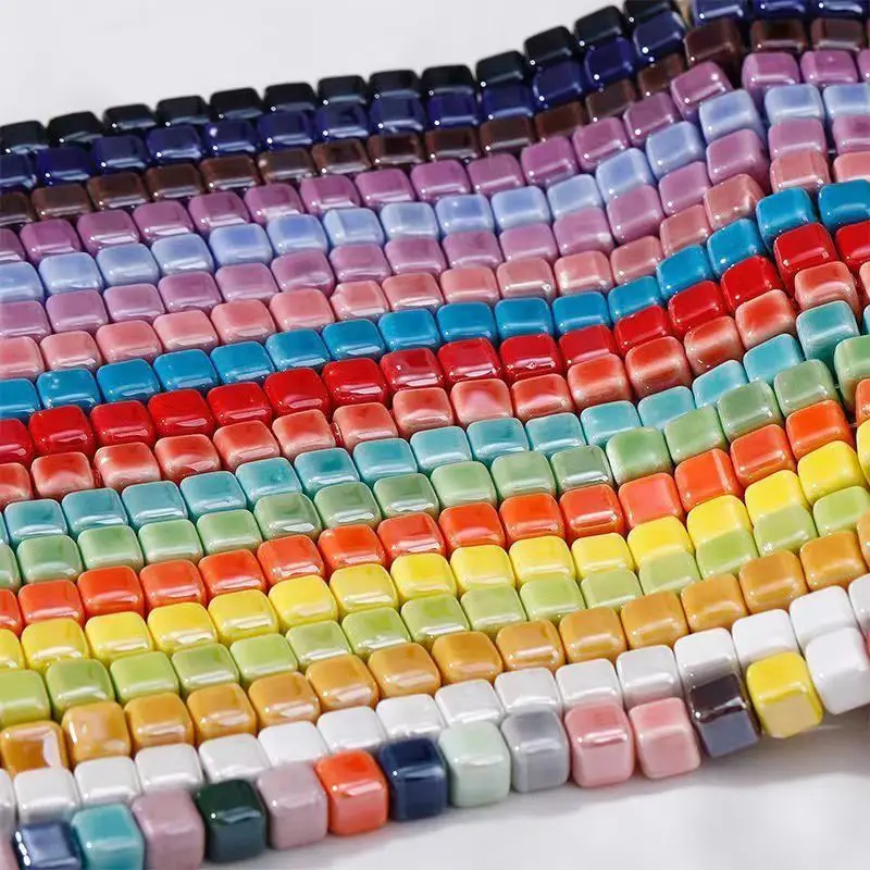 

30PCS square ceramic bead, square bead, string bead, loose bead DIY accessory bracelet material