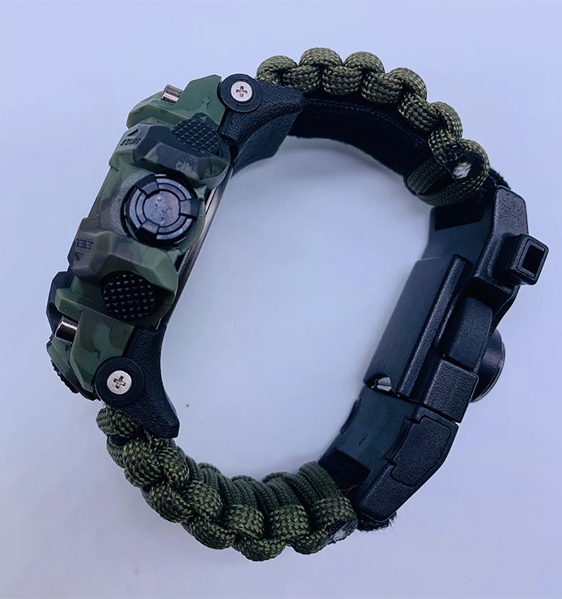SHIYUNME Camouflage Military Digital-watch Men's G Style Sports Army Waterproof Dual Display Multi-Time Zone Quartz Watch