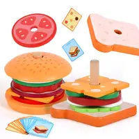 Kids Montessori  Matching Wooden Toys Simulation Hamburg DIY Colors Shape Matching Sensory Board Game Educational Toys for Kids 1
